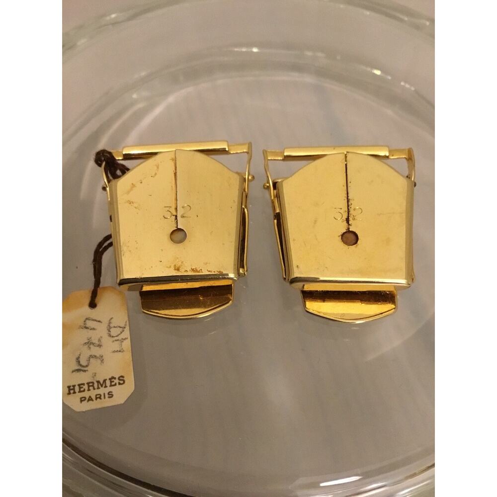 Vintage Authentic Hermes Paris Set Of Suspender Clips NWT